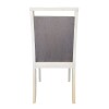 SILLA EN MADERA LACA BLANCA - TAPIZADA TELA GRIS SILLA EN MADERA LACA BLANCA - TAPIZADA TELA GRIS