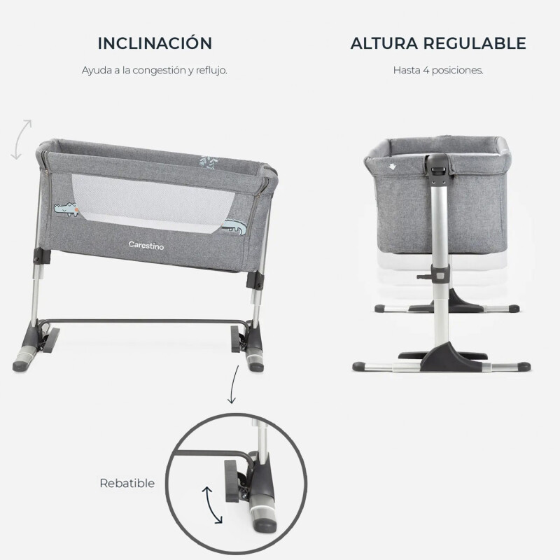 Cuna Colecho Carestino Madison con Bolso y Mosquitero Gris