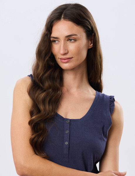 MUSCULOSA LISA DE ALGODÓN Azul