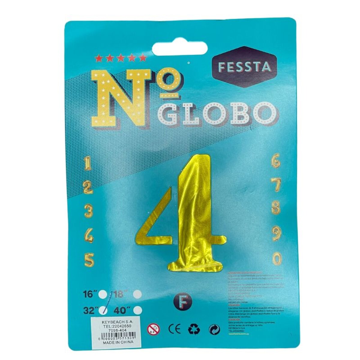 Globo Fessta Número 40 Pulgadas Dorado - CUATRO 