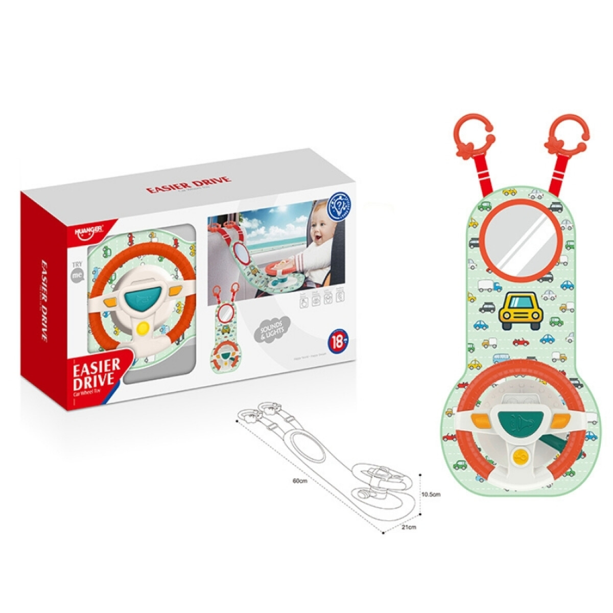 Volante Interactivo Huanger He0623 Con Sonidos Y Luces Ub - MULTICOLOR 