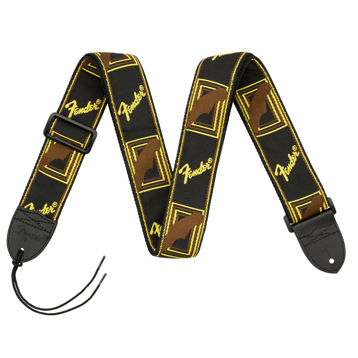 COLGANTE ELÉCTRICA FENDER 2" MONOGRAM NEGRO, MARRON Y AMARILLO 