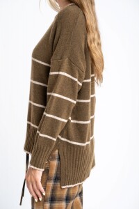Sweater Rayado Lana Oliva