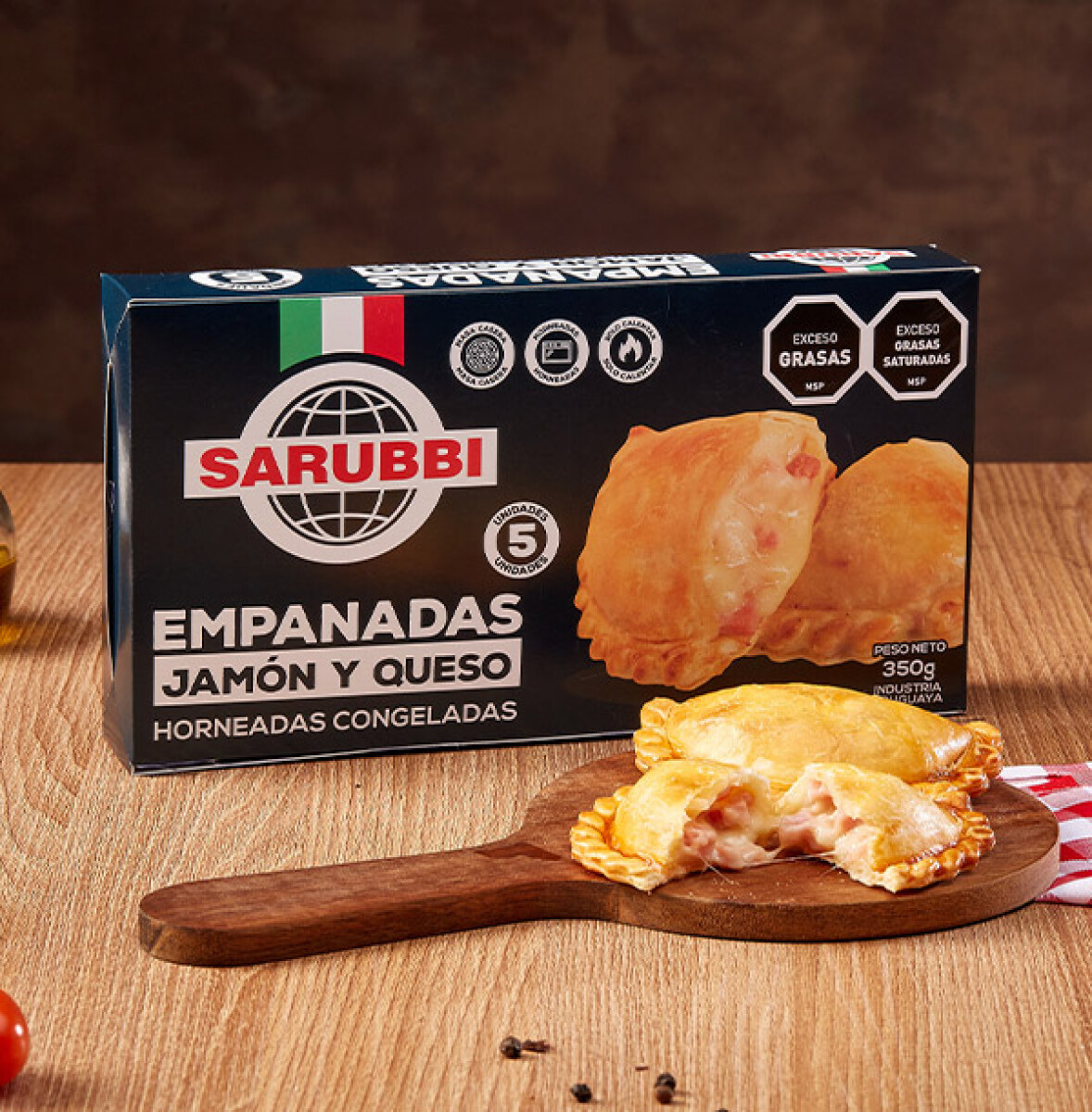 Empanadas jamón y queso Sarubbi - 5 uds. - 350 gr 
