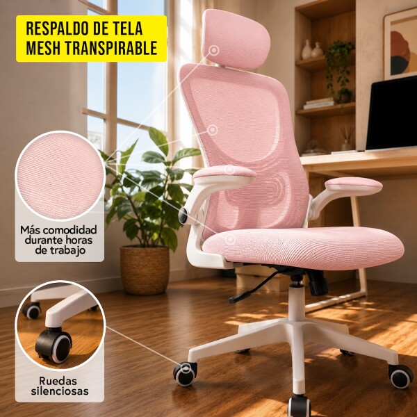 Silla de escritorio Oficina Sillon Ejecutiva Ergonomica Apoyabrazos Regulables IMBACK Color Rosa Silla de escritorio Oficina Sillon Ejecutiva Ergonomica Apoyabrazos Regulables IMBACK Color Rosa