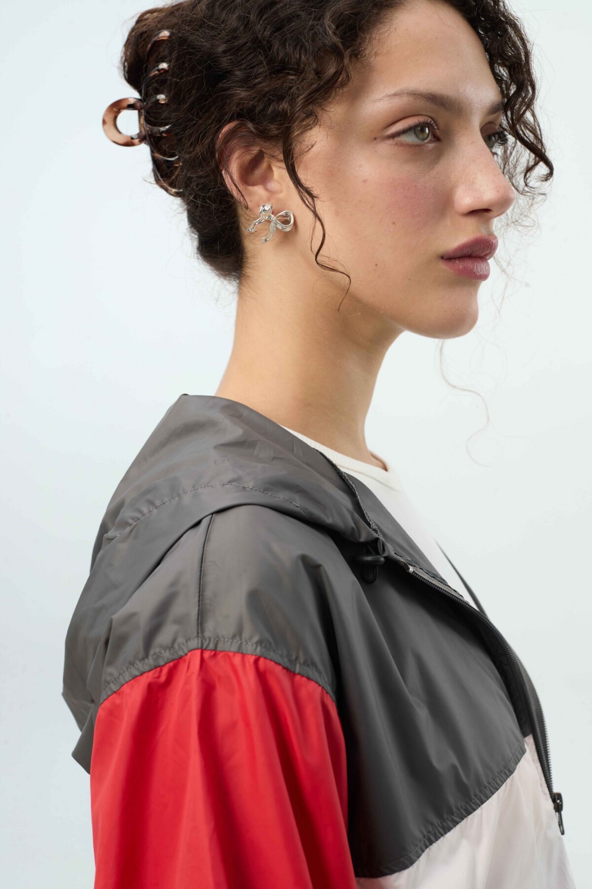 Campera Rumba Gris Me./Rojo