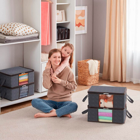 Set X6 Bolsas Organizadoras Ropa Almacenamiento Caja Gris