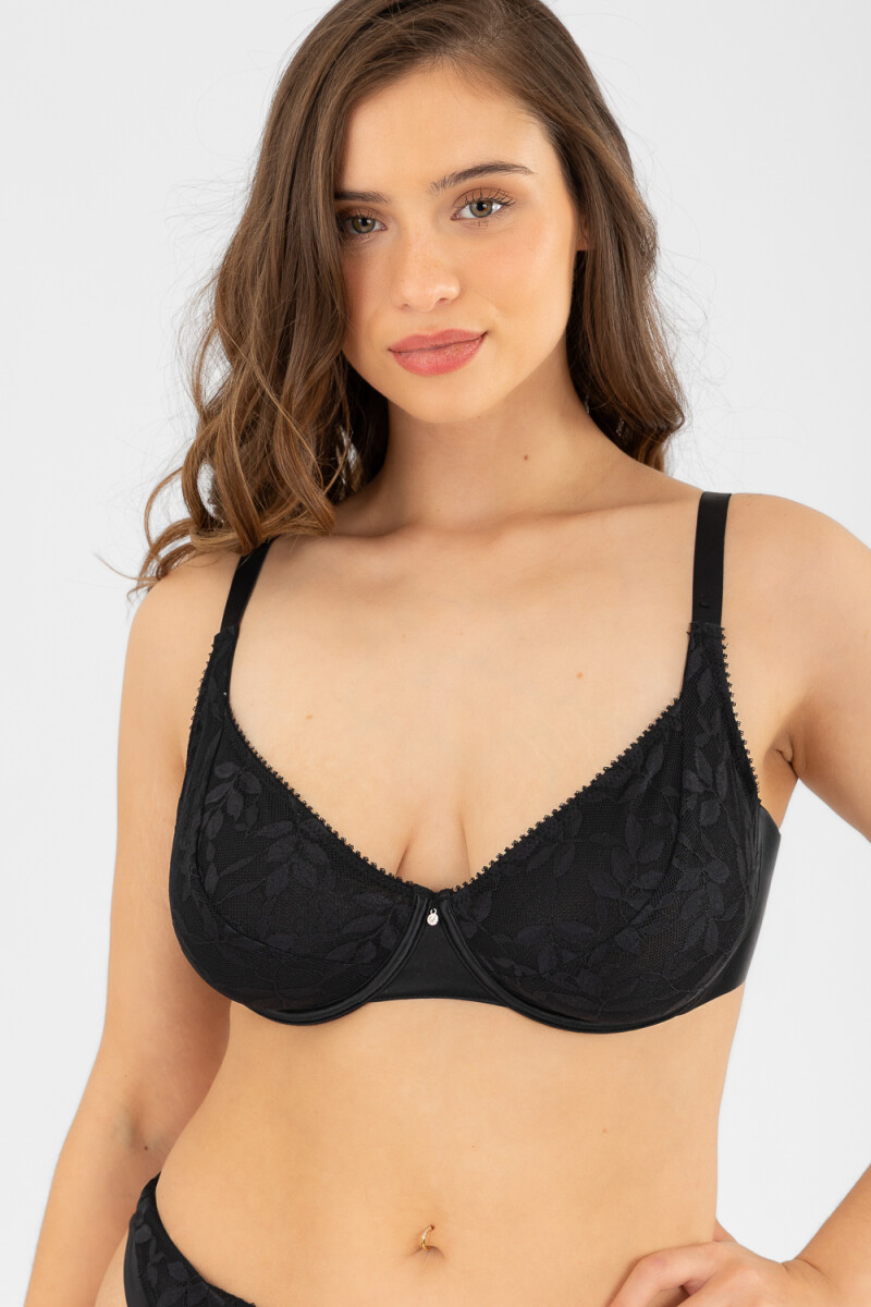 Soutien preformado copa b&c lavanda Negro