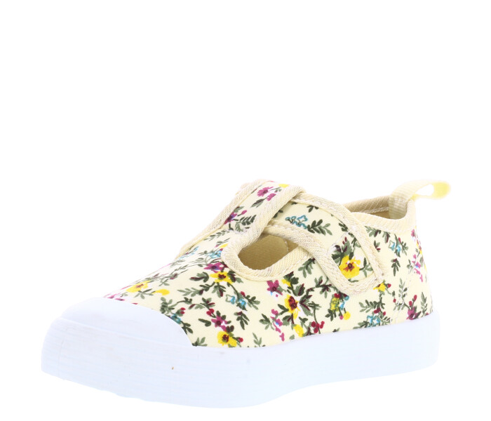Guillermina DELFI con tela estampada y velcro Yellow