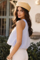 BLUSA C321/24 ESCOTE REDONDO GLOBO SIN MANGAS Celeste