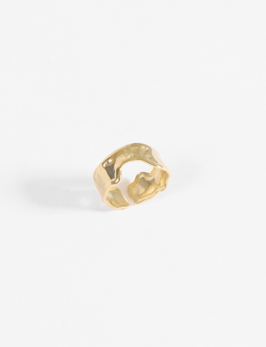 Anillo irregular acero ajustable - dorado 
