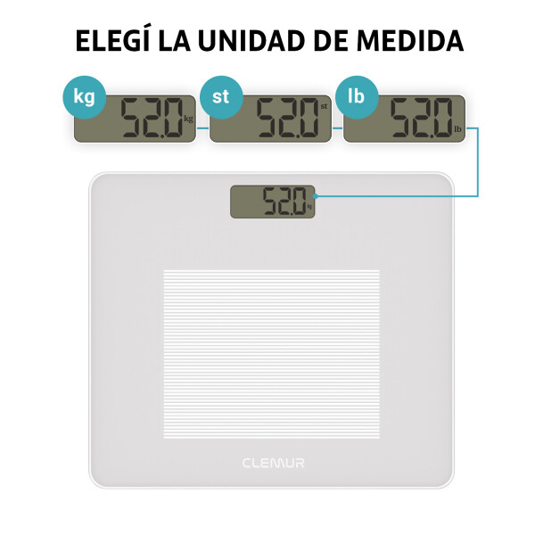 Balanza Digital de Baño IMBACK Hasta 180kg, con Pantalla LCD y Step-On Balanza Digital de Baño IMBACK Hasta 180kg, con Pantalla LCD y Step-On