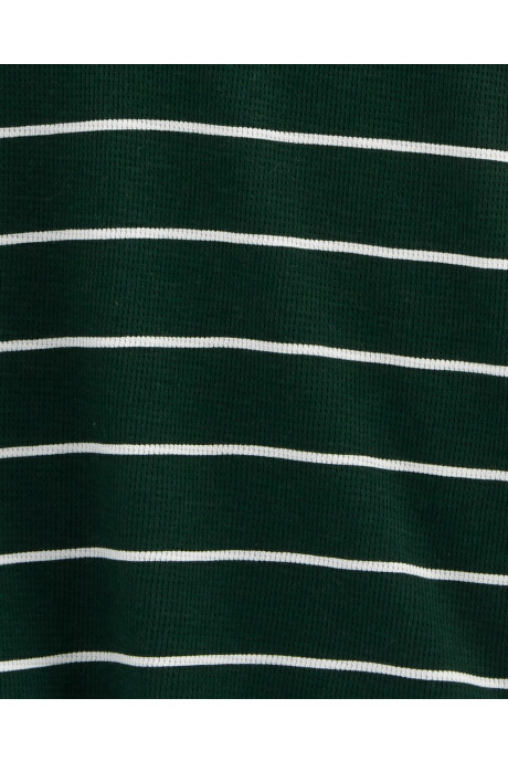 Remera de algodón manga larga con botones diseño a rayas. Talles 7-8 Sin color