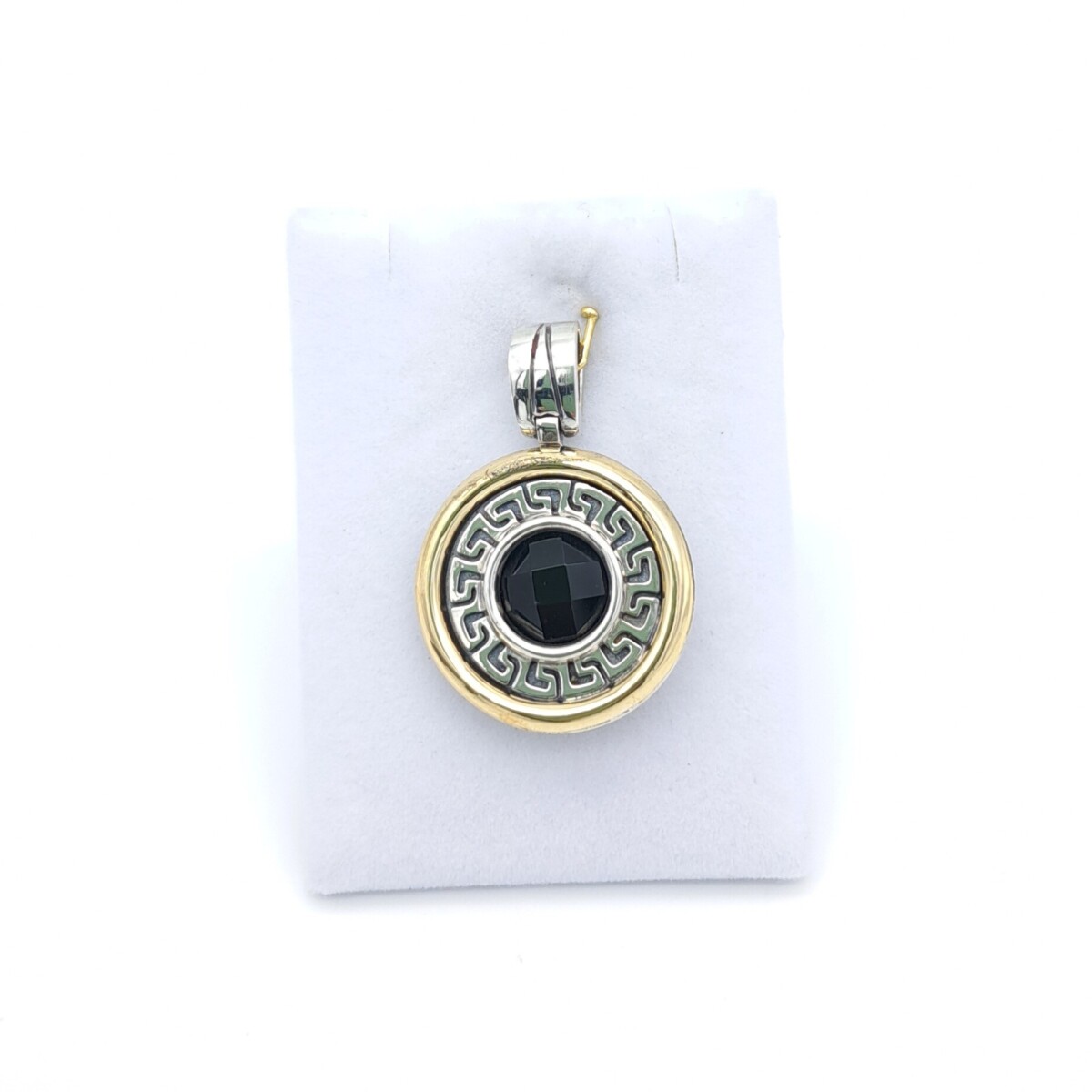 Colgante de plata 925, double en oro 18 ktes y circonia. 