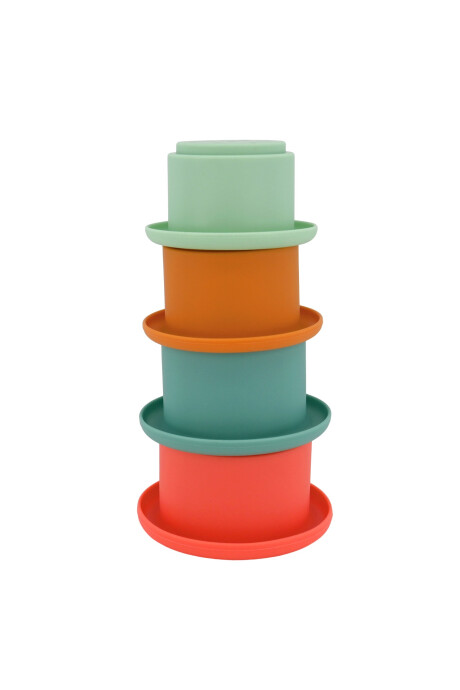 Set cuatro vasos apilables de silicona Set cuatro vasos apilables de silicona