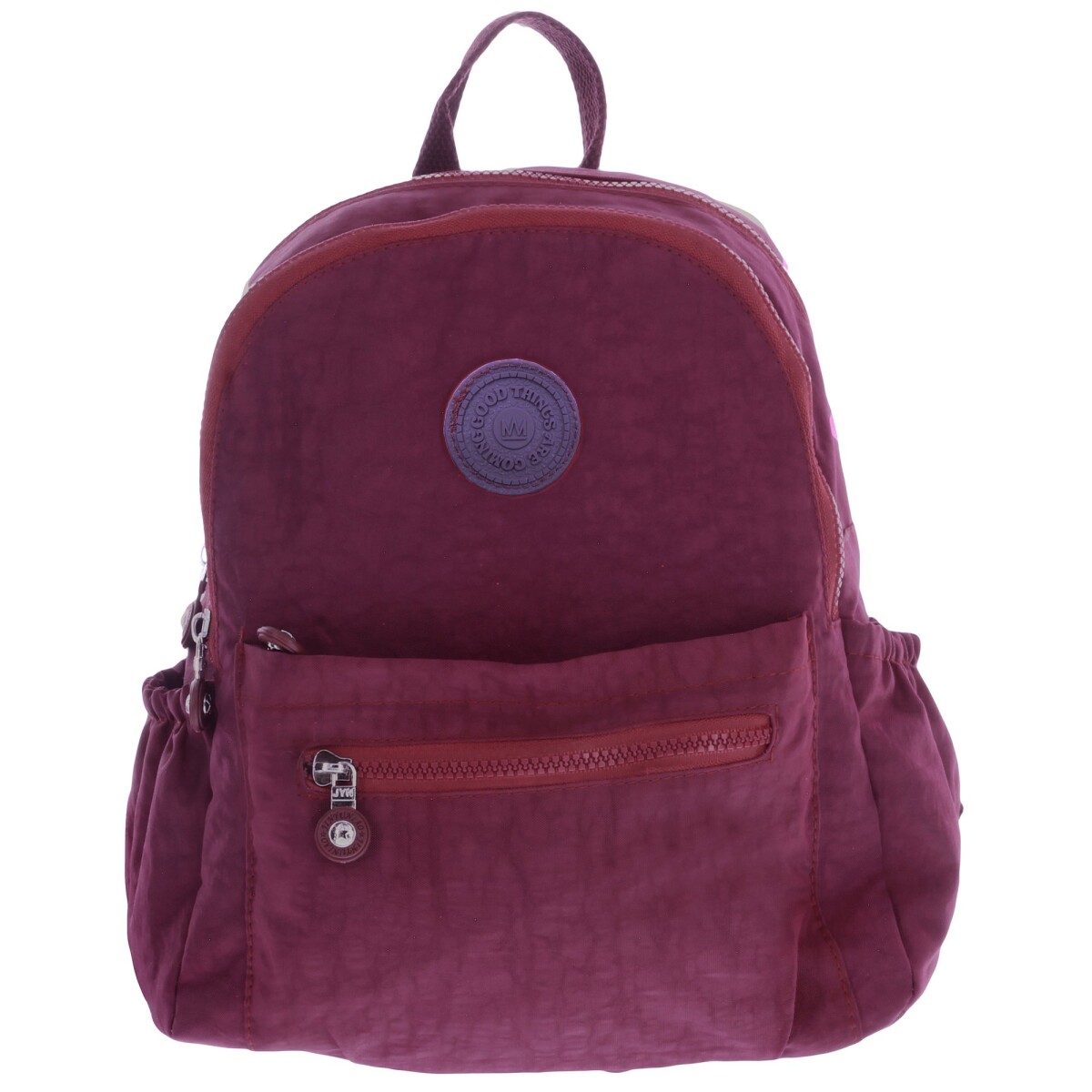 Mochila Miss Carol ROLS de tela - Bordó 