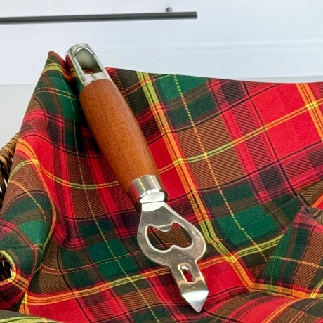 Destapador de Botellas de Acero Inoxidable con Mango de Madera 19.5cm Destapador de Botellas de Acero Inoxidable con Mango de Madera 19.5cm