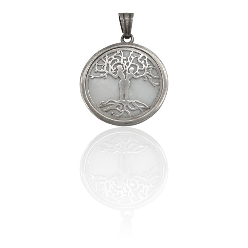Dije Colgante Árbol de la Vida-Plata 925-Nacar-CP4290 conpiedra