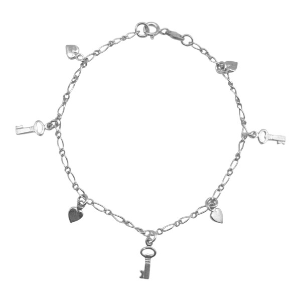 Pulsera oval - dijes varios - Plata 925 - sin piedra - PU3868 sinpiedra