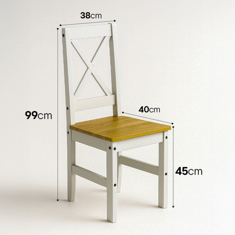 Juego De Comedor Mesa + 4 Sillas Ltc Alba 100% Madera - Blanco Juego De Comedor Mesa + 4 Sillas Ltc Alba 100% Madera - Blanco