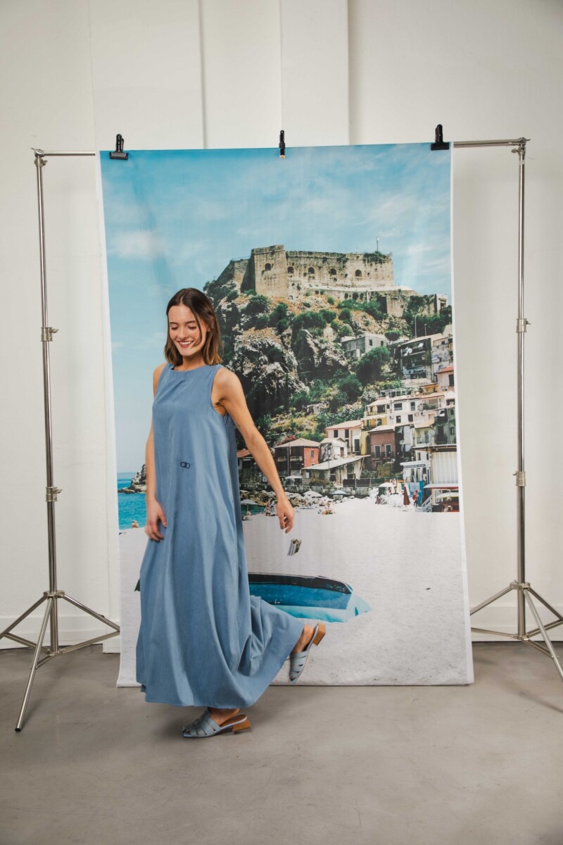 Vestido SOGNO Azul piedra