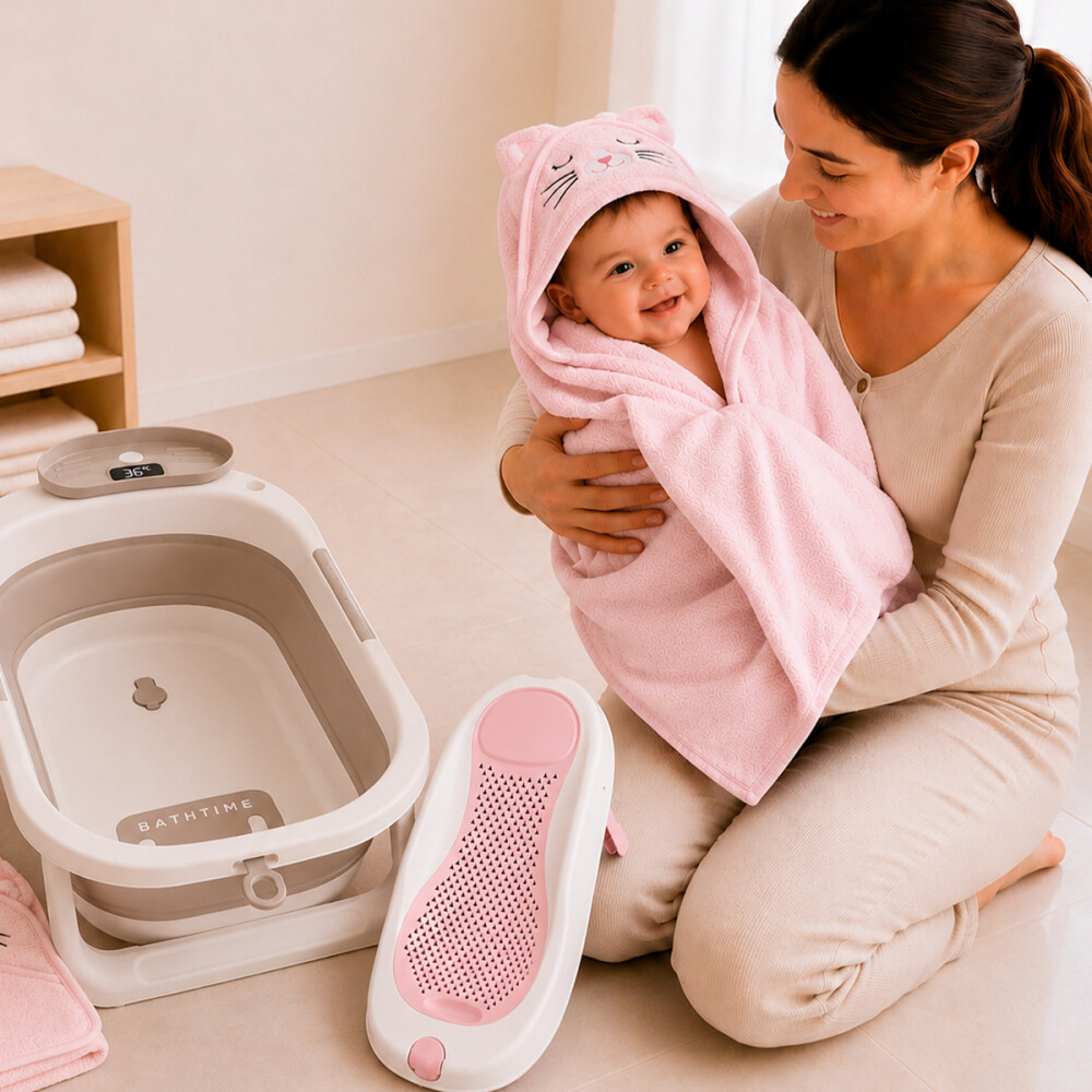 Kit Babyshower Regalo Maternal Bebé Bañito Toalla Peluche Combo nena