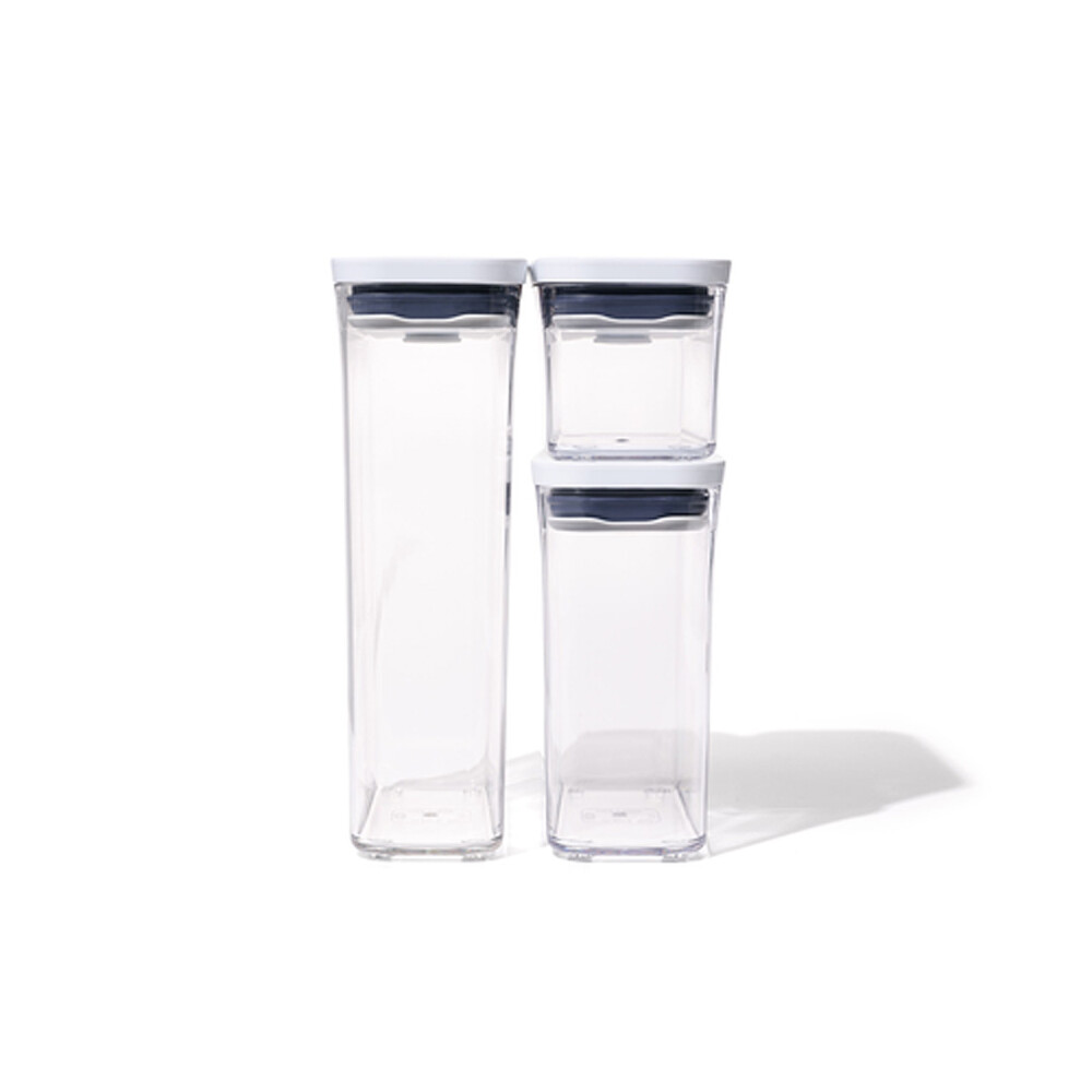 OXO GG JUEGO DE 3 RECIPIENTES POP DELGADO RECTANGULAR N/A