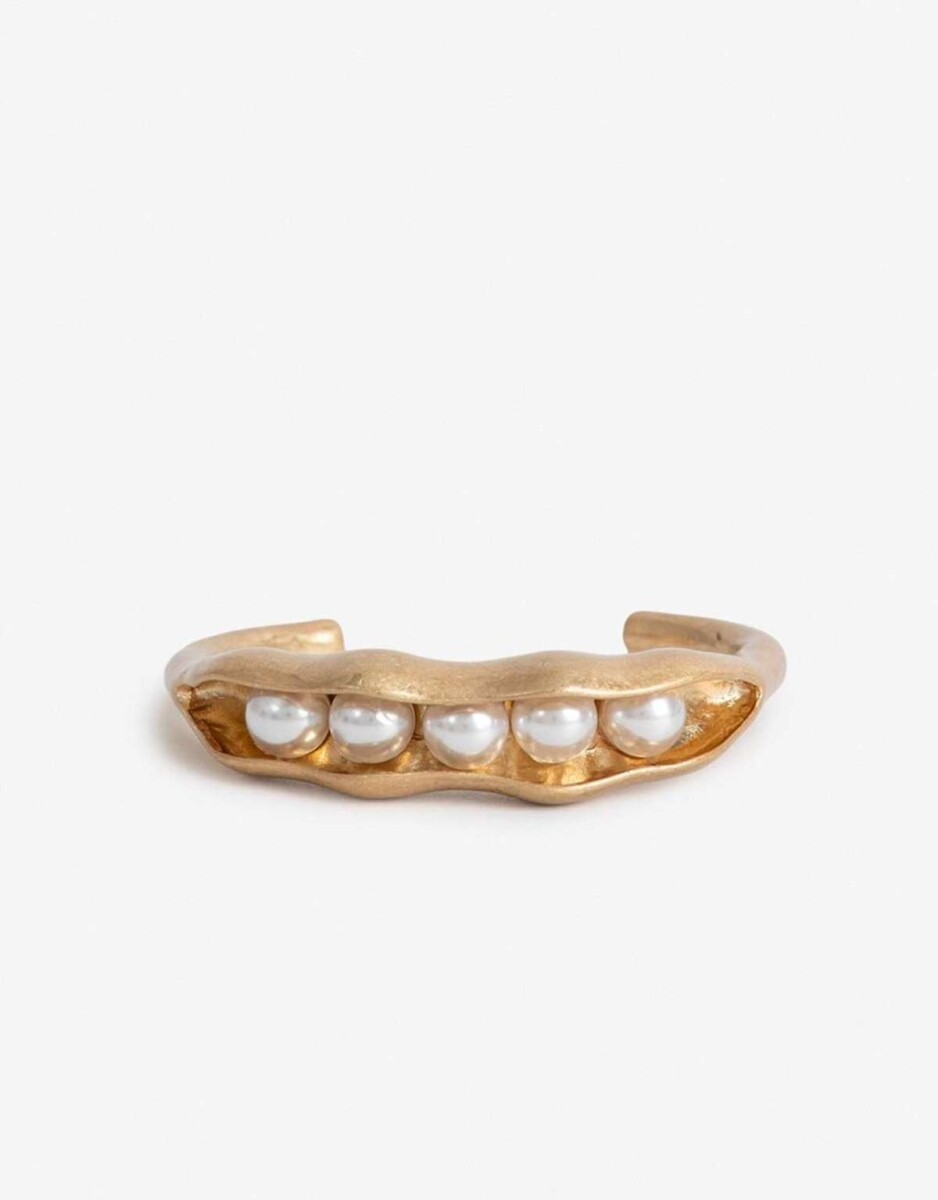 Brazalete Metal Chauchas - Dorado Oro Amarillo 