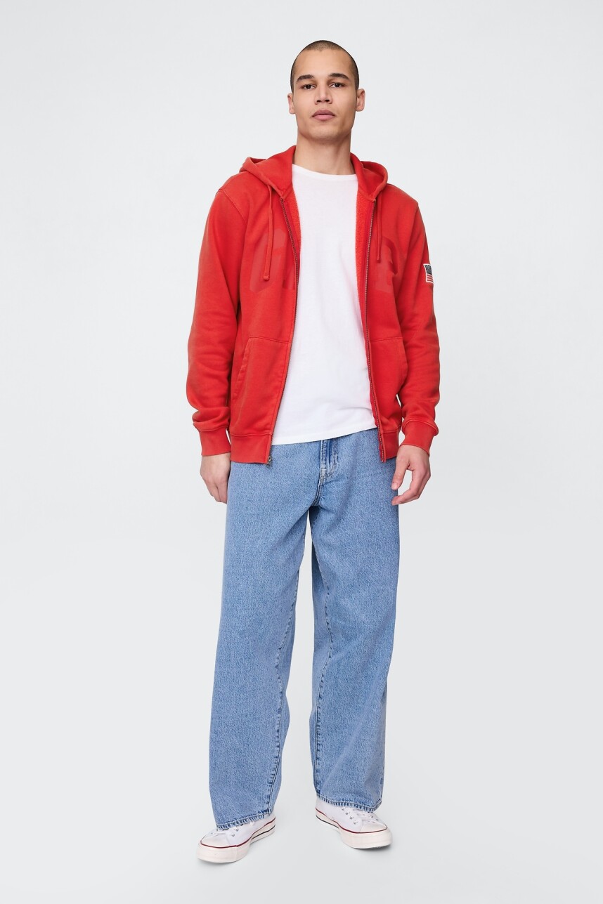 Canguro Con Cierre Logo Gap Hombre Tomato