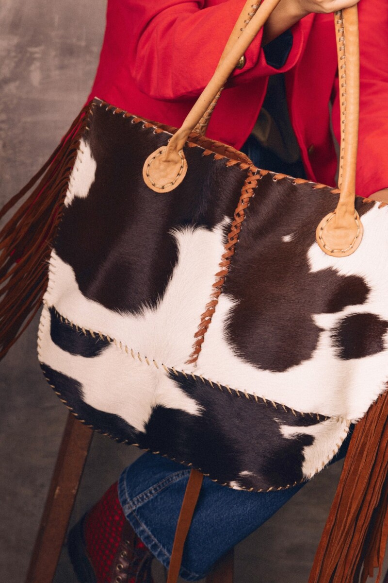 Atalaya Cowhide Flecos Oscuro / Camel