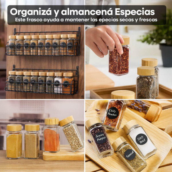 Set De 24 Especiero Frascos De Vidrio Condimentos recipiente organizador Cocina IMBACK Set De 24 Especiero Frascos De Vidrio Condimentos recipiente organizador Cocina IMBACK