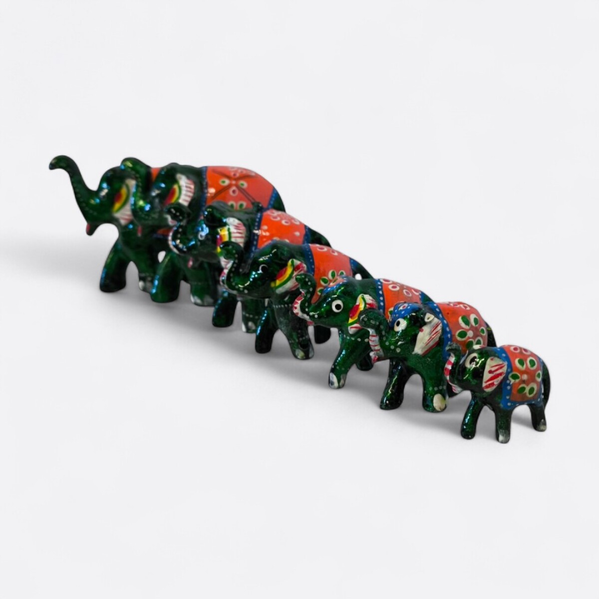 Familia De Elefantes x7 - Verde 