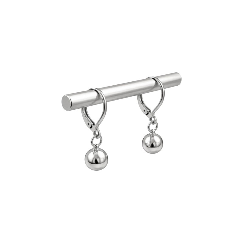 Caravanas Colgante Bola de Plata- Plata 925- Sin Piedra- CA4110 sinpiedra