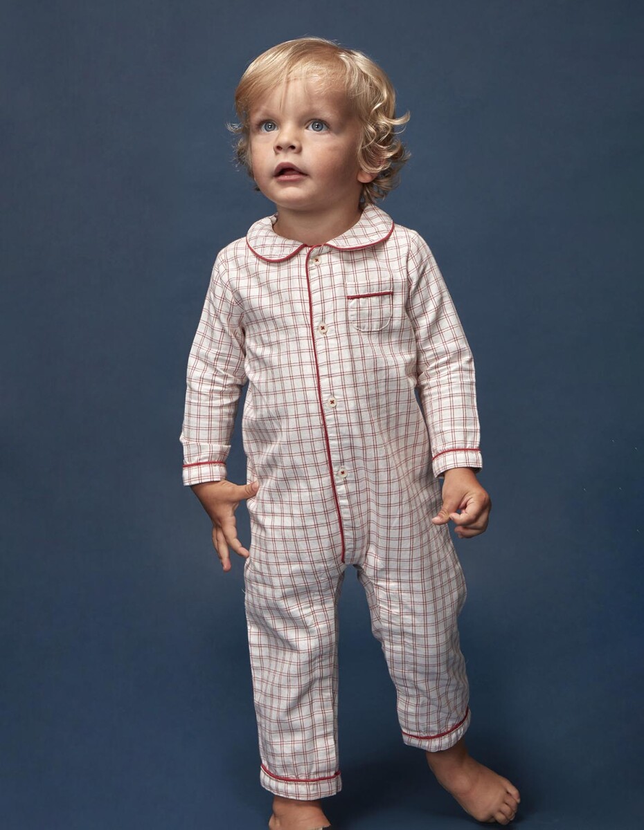 Pijama De Cuadros - Blanco Roto 