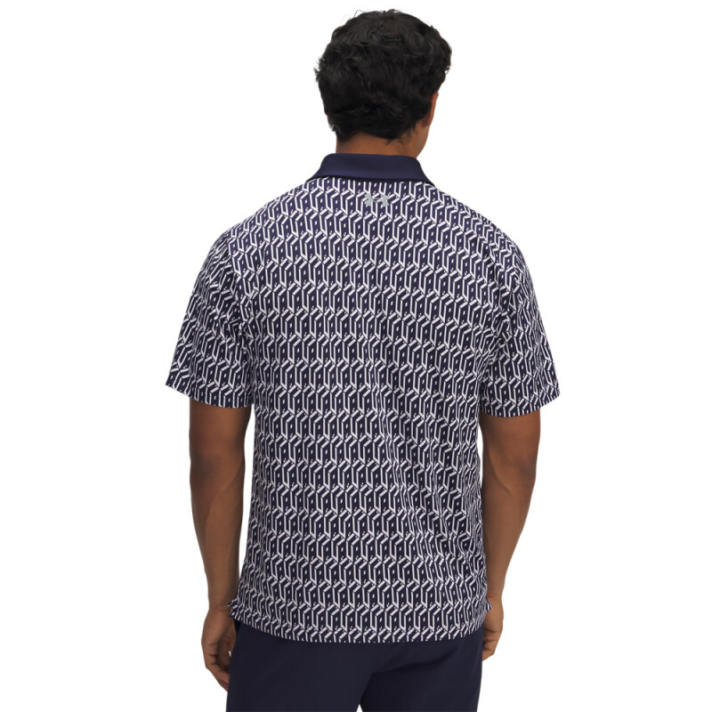 UA Playoff 3.0 Printed Polo-BLU WHT-114