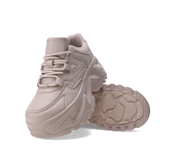 Championes de Mujer Miss Carol LASCARI acordonado con plataforma Beige