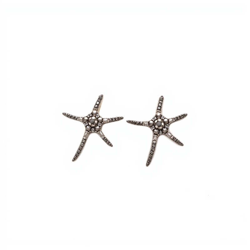 Caravanas Estrella de mar-Plata 925-Sin piedra-CA3479 sinpiedra
