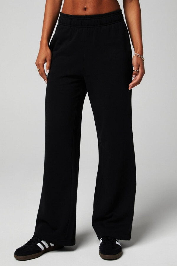 Year Round Terry Wide Leg Sweatpant Black