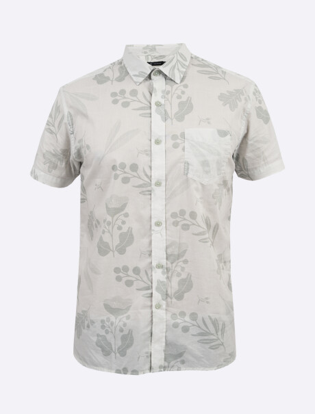 Camisa m/c estampada gris