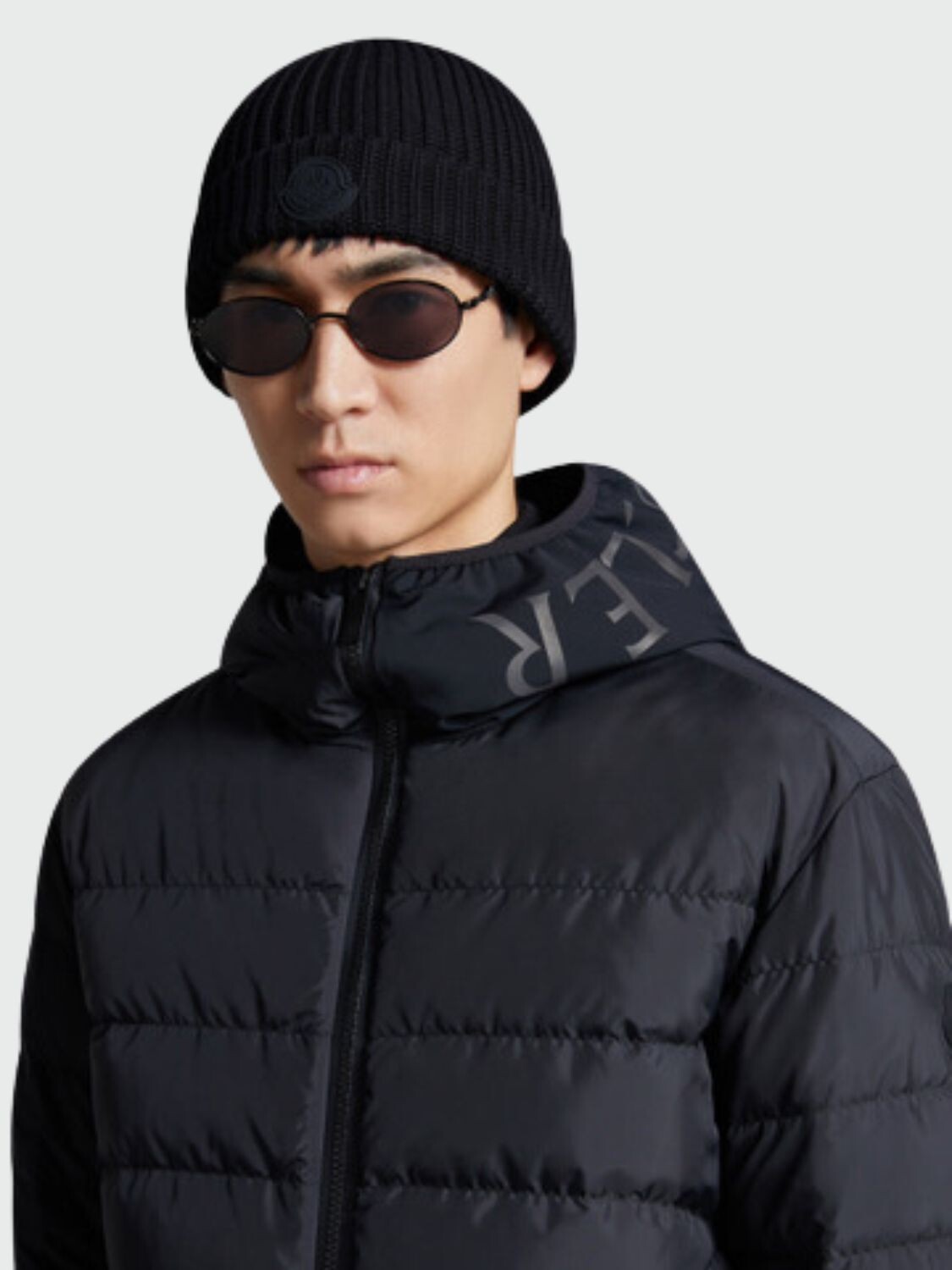 Moncler -Gorro de algodón con logo, MONCLER Negro