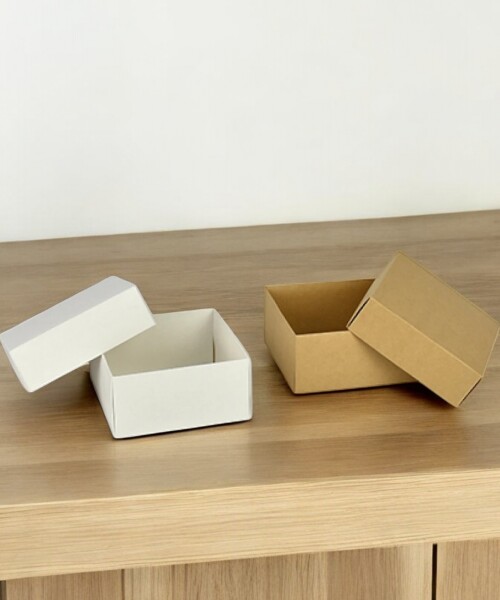 Caja Cuadrada 8x8x4,5 cm REVERSIBLE BLANCO MADERA