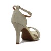 Sandalia Formal Mujer Vizzano Taco Alto Brillosa Dorado