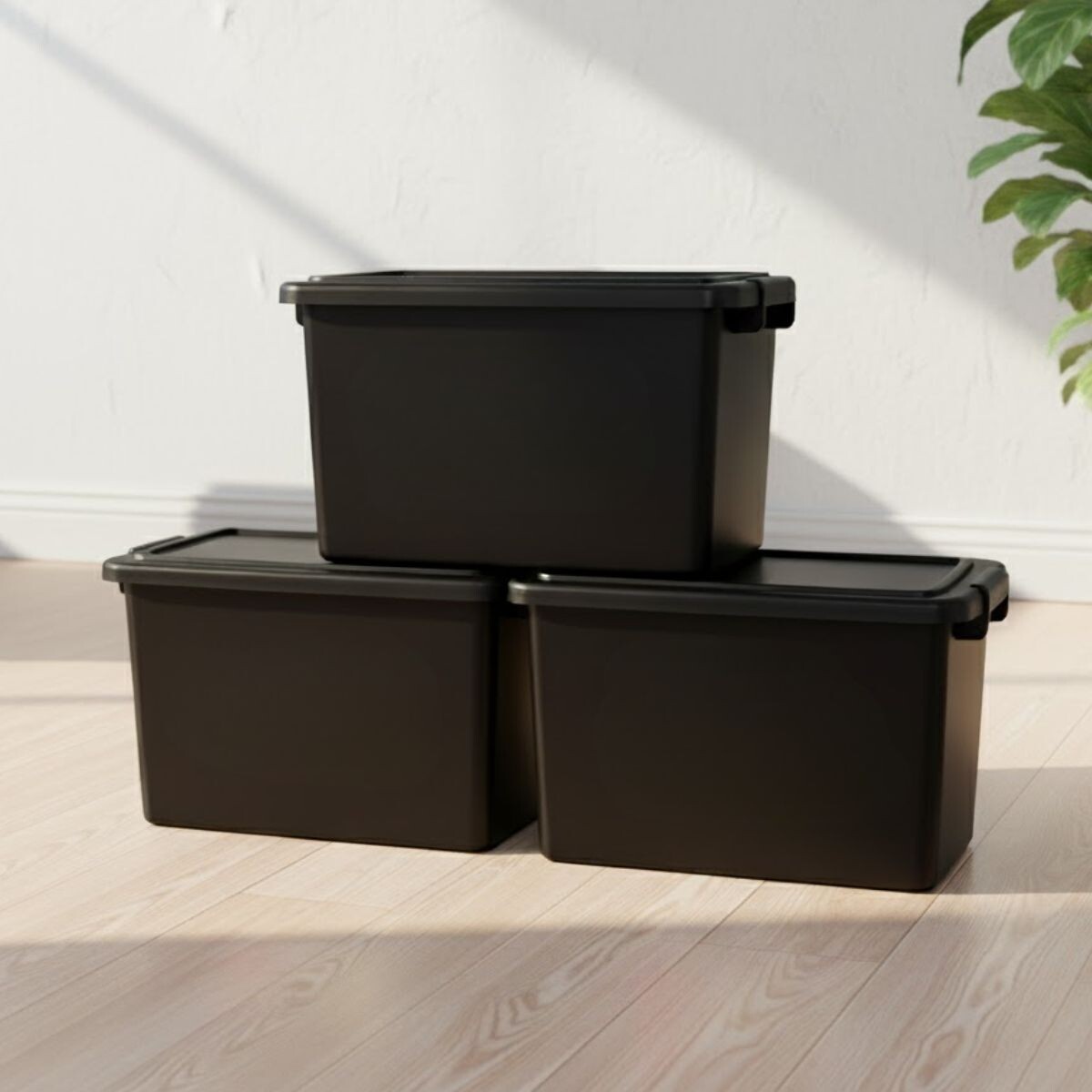 Set x3 Caja organizadora 30lts - NEGRO 