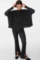 Sweater Oceano Crop Negro Lurex