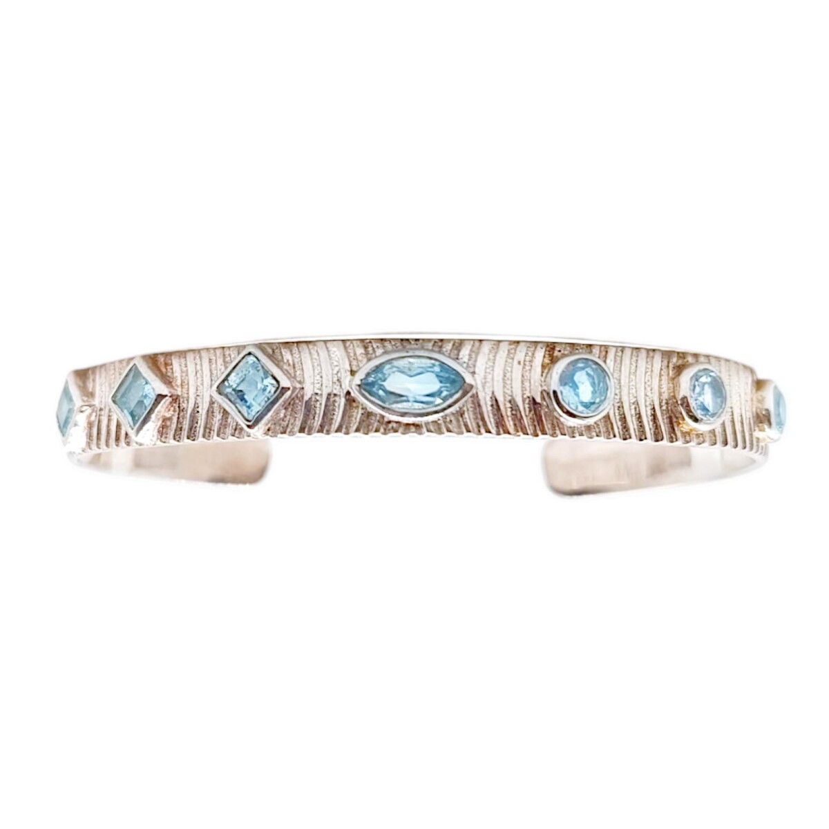 Brazalete Pune-Plata 925 rodinada-Piedra Topacio azul-BR2014 - conpiedra 