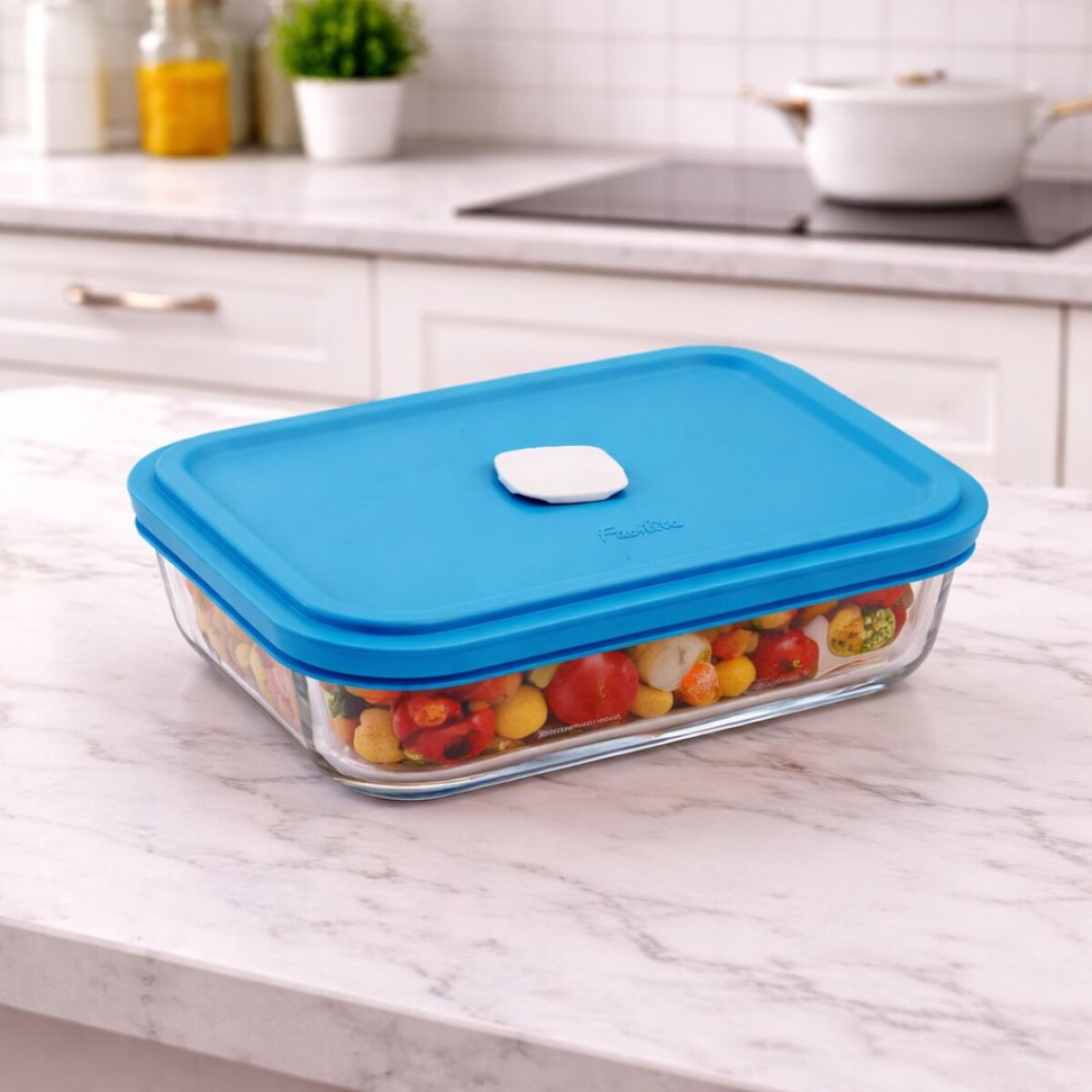 VIANDA DE VIDRIO 750ML CON TAPA MARINEX 