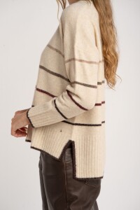 Sweater Rayado Bordeaux