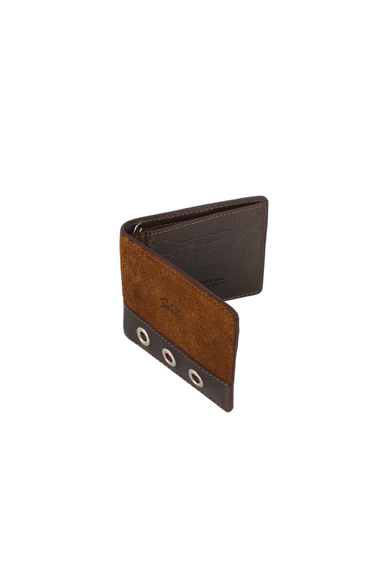 Billetera con cierre interior para billetes Marrón