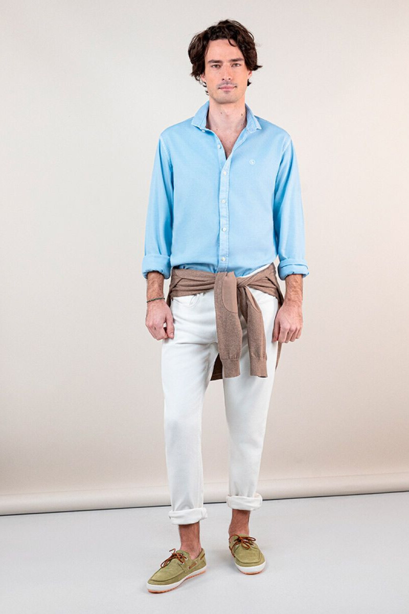 Camisa Estructura Celeste