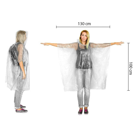 Capa Poncho Pilot con Capucha para Lluvia Impermeable Transparente